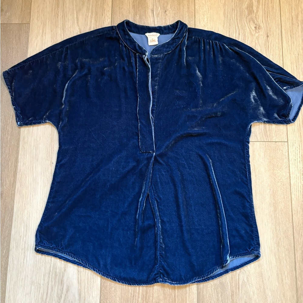 Sundance Royal Blue Velvet Blouse